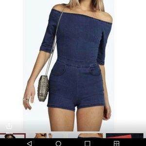 Denim Boohoo Romper